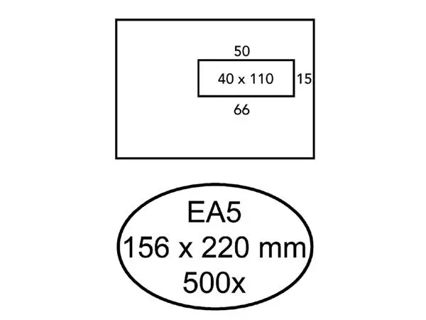 Een Envelop Quantore 156x220mm venster 4x11cm rechts zelfkl 500s koop je bij NiceSupplies.nl