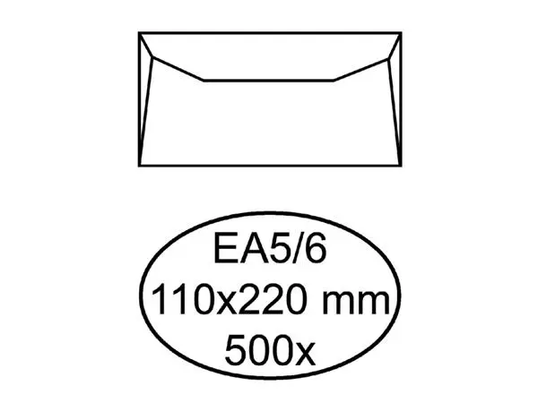 Een Envelop Quantore bank EA5/6 110x220mm wit 500 stuks koop je bij NiceSupplies.nl