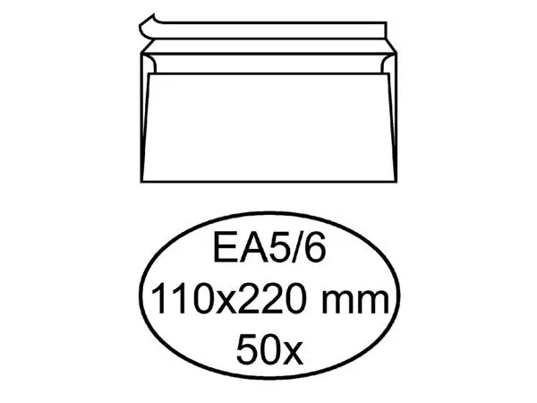 Een Envelop Hermes bank EA5/6 110x220mm zelfklevend wit pak à 50 stuks koop je bij NiceSupplies.nl