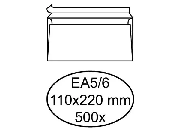 Een ENVELOP HERMES BANK EA5/6 110X220 ZK 500ST WIT koop je bij Kantoorvakhandel van der Heijde