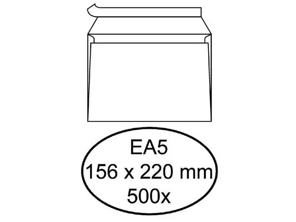 Een Envelop Quantore bank EA5 156x220mm zelfklevend wit 500stuks koop je bij Kantoorvakhandel van der Heijde