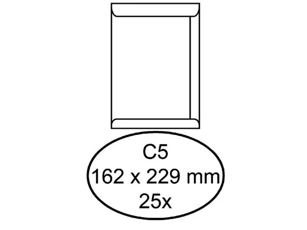 Een Envelop Hermes akte C5 162x229mm zelfklevend wit pak à 25 stuks koop je bij Buro De Peuter