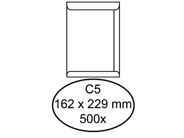 Een Envelop Quantore akte C5 162x229mm wit 500stuks koop je bij NiceSupplies.nl