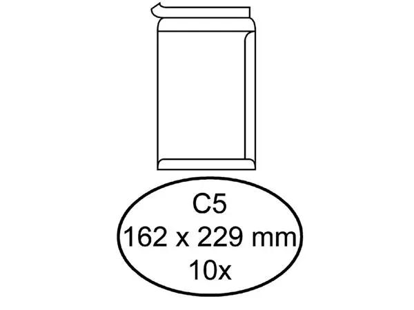 Een Envelop Quantore akte C5 162x229mm zelfklevend wit 10 stuks koop je bij NiceSupplies.nl