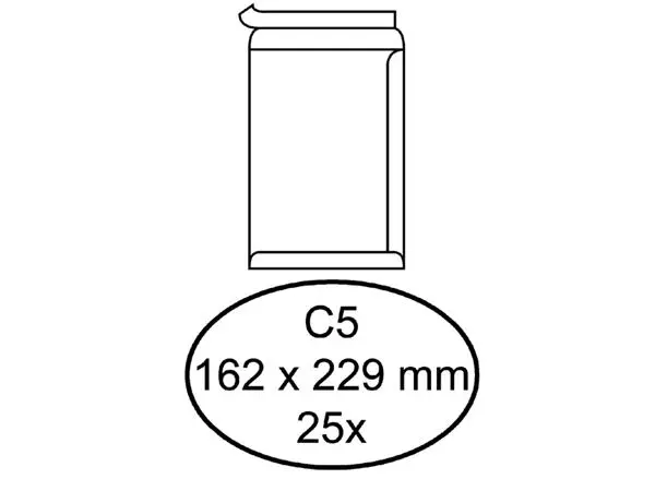 Een Envelop Quantore akte C5 162x229mm zelfklevend wit 25 stuks koop je bij NiceSupplies.nl