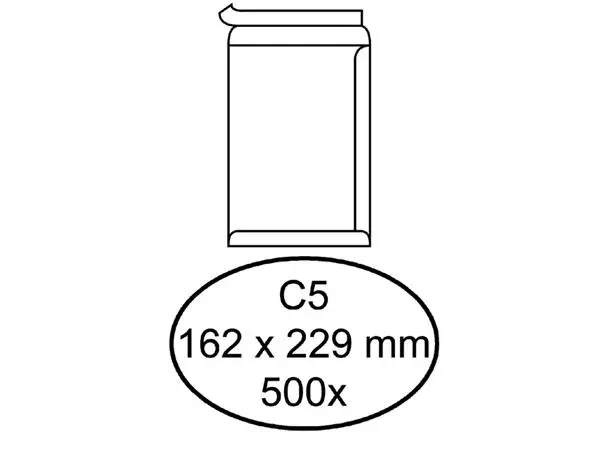 Een Envelop Hermes akte C5 162x229mm zelfklevend wit doos à 500 stuks koop je bij NiceSupplies.nl