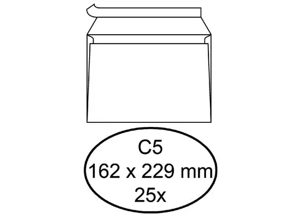 Een Envelop Quantore bank C5 162x229mm zelfklevend wit 25 stuks koop je bij NiceSupplies.nl