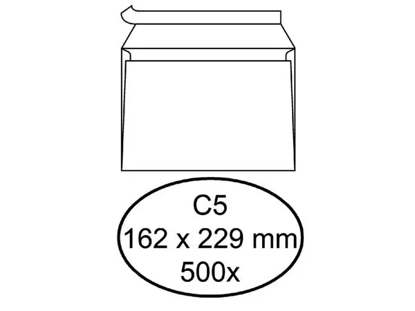 Een Envelop Quantore bank C5 162x229mm zelfklevend wit 500stuks koop je bij Kantoorvakhandel van der Heijde