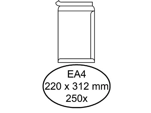 Een Envelop Hermes akte EA4 220x312mm zelfklevend wit doos à 250 stuks koop je bij Buro De Peuter