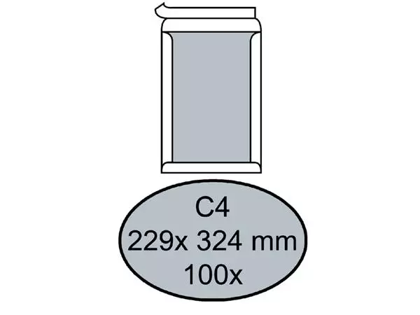 Een Envelop Quantore bordrug C4 229x324mm zelfkl. wit 100stuks koop je bij NiceSupplies.nl