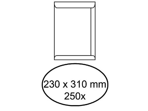 Een Envelop akte IEZZY 230x310mm zelfklevend 100gr wit 250stuks koop je bij NiceSupplies.nl