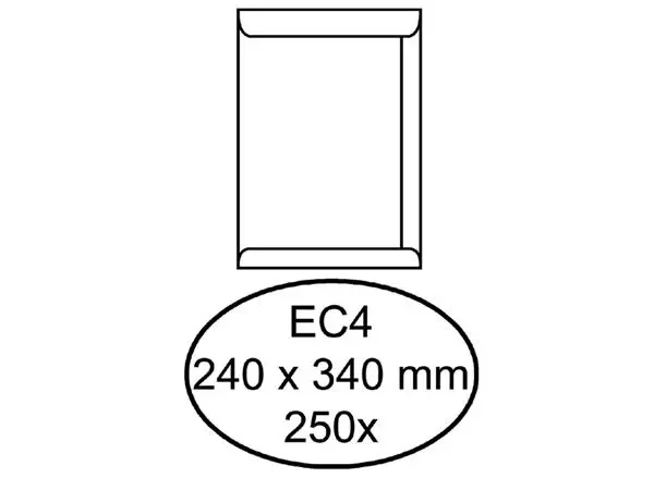 Een Envelop Quantore akte EC4 240x340mm wit 250 stuks koop je bij NiceSupplies.nl