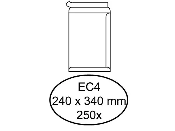 Een Envelop Hermes akte EC4 240x340mm zelfklevend wit doos à 250 stuks koop je bij Kantoorvakhandel van der Heijde