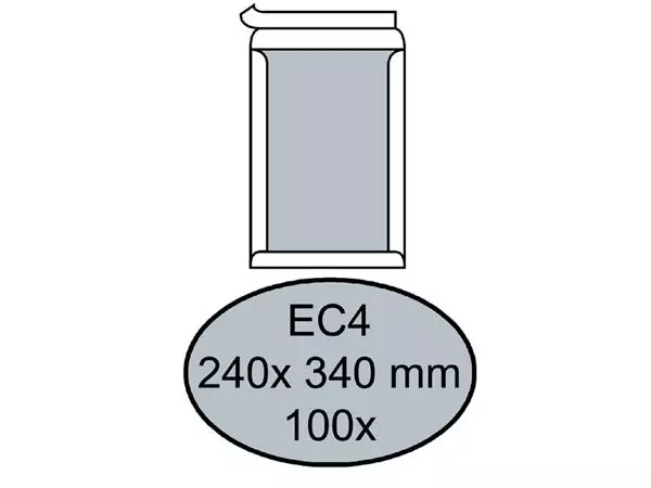 Een Envelop Quantore bordrug EC4 240x340mm zelfkl. wit 100stuks koop je bij Kantoorvakhandel van der Heijde