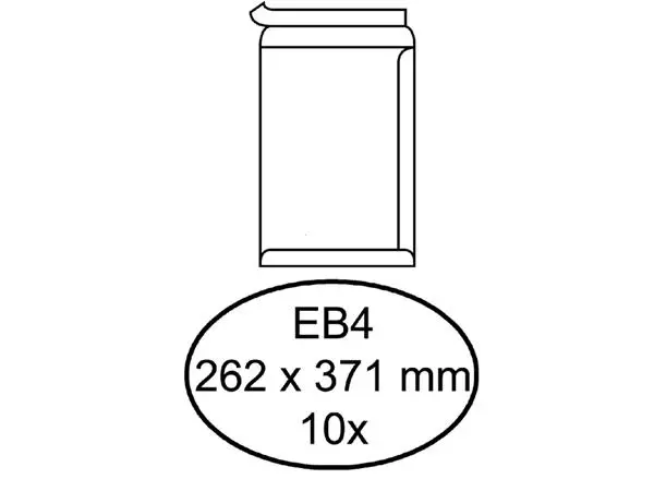 Een ENVELOP HERMES AKTE EB4 262X371 ZK 10ST WIT koop je bij Kantoorvakhandel van der Heijde