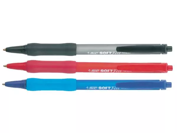 Een Balpen Bic soft feel grip clic medium blauw koop je bij NiceSupplies.nl