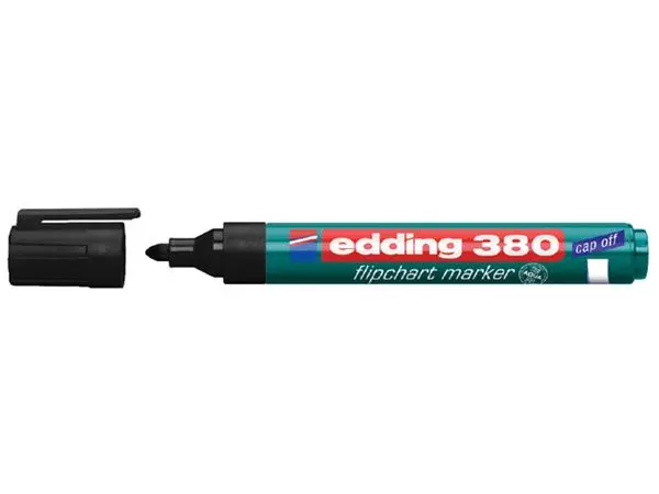 Een Viltstift edding 380 flipover rond 1.5-3mm zwart koop je bij Van Hoye Kantoor BV