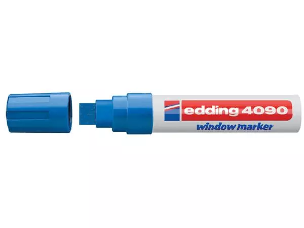 Een Krijtstift edding 4090 window schuin 4-15mm blauw blister à 1 stuk koop je bij Buro De Peuter