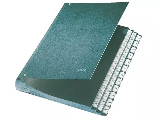 Een Termijnmap Leitz 1-31 + I-XII 270x50x345mm hardboard zwart koop je bij MV Kantoortechniek B.V.