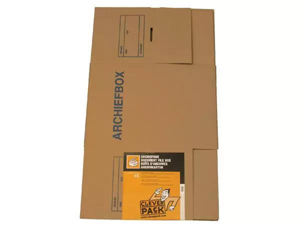 Een Archiefdoos CleverPack voor ordners 400x320x292mm pak à 4 stuks koop je bij EconOffice