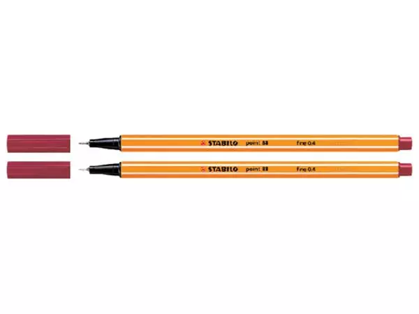 Buy your Fineliner STABILO point 88/50 fijn donkerrood at QuickOffice BV