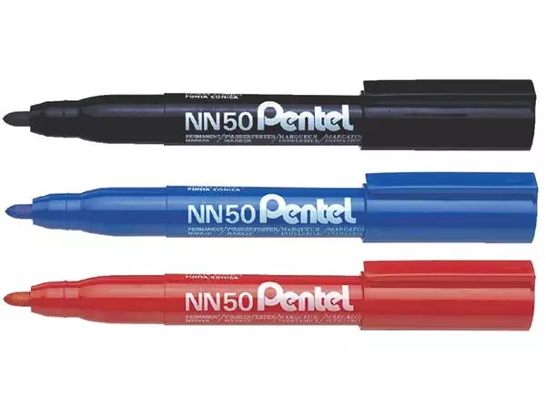 Een Viltstift Pentel NN50 rond 1.3-3mm zwart koop je bij Buro De Peuter