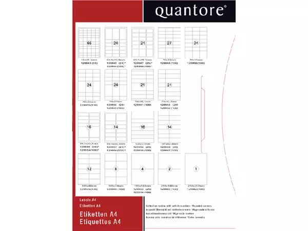 Een Etiket Quantore 63.5x33.9mm 2400 stuks koop je bij Kantoorvakhandel van der Heijde