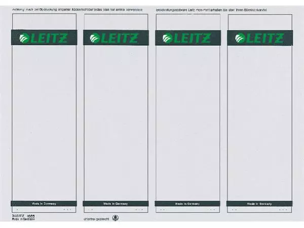 Rugetiket Leitz breed/kort 62x192mm zelfklevend wit 100 stuks