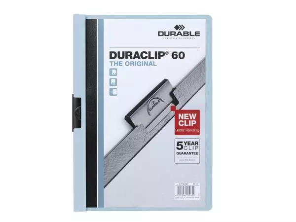Een Klemmap Durable Duraclip A4 6mm 60 vellen blauw koop je bij Kantoorvakhandel van der Heijde