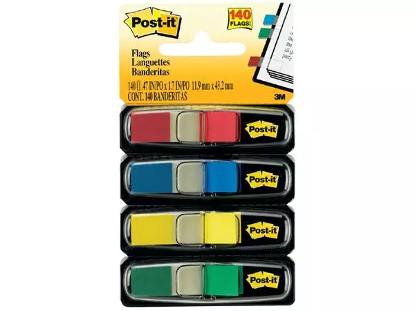 Een Indextabs Post-it 6834 11,9x43,1mm assorti 140 tabs koop je bij Buro De Peuter