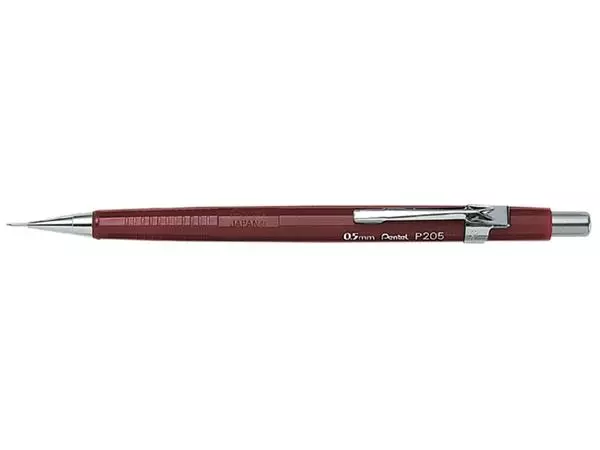 Een Vulpotlood Pentel P205 HB 0.5mm rood koop je bij NiceSupplies.nl