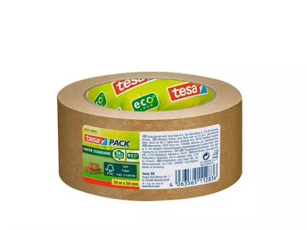 Verpakkingstape tesapack® Papier Standard ecoLogo 50mx50mm bruin