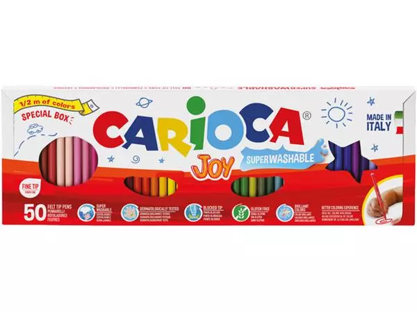 Een Viltstift Carioca Joy set à 50 kleuren koop je bij De Angelot
