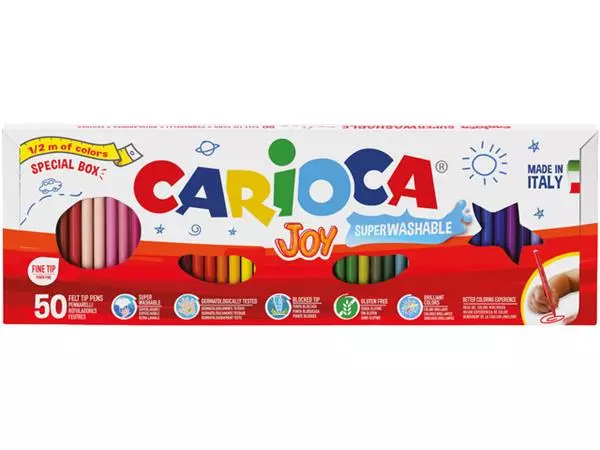 Een Viltstift Carioca Joy set à 50 kleuren koop je bij Tonerinktshop