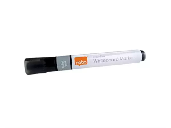 Een Viltstift Nobo whiteboard Liquid ink rond zwart 3mm koop je bij Goedkope Kantoorbenodigdheden