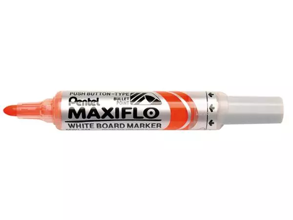 Een Viltstift Pentel MWL5M Maxiflo whiteboard rond 3mm oranje koop je bij Van Leeuwen Boeken- en kantoorartikelen