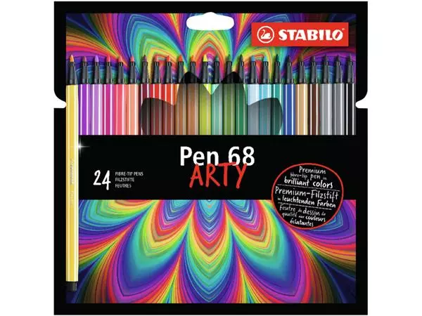 Een Viltstift STABILO Pen 68/24 Arty medium assorti etui à 24 stuks koop je bij Kantoorvakhandel van der Heijde
