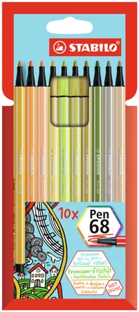 Een Viltstift STABILO Pen 68/10 medium soft assorti etui à 10 stuks koop je bij KantoorProfi België BV