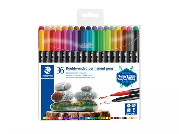 Viltstift Staedtler Design Journey permanent dubbele punt assorti