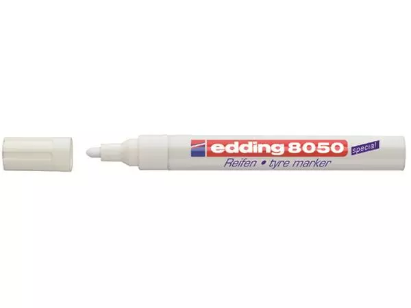 Een Viltstift edding 8050 banden rond 2-4mm wit koop je bij MV Kantoortechniek B.V.