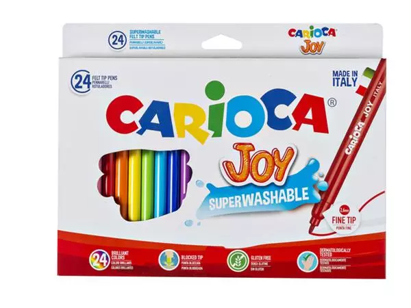 Een Viltstift Carioca Joy assorti set à 24 stuks koop je bij EconOffice