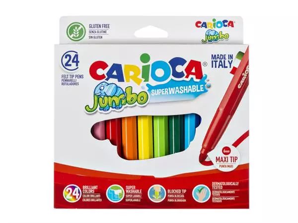 Een Viltstifte Carioca Jumbo maxi assorti set à 24 stuks koop je bij EconOffice