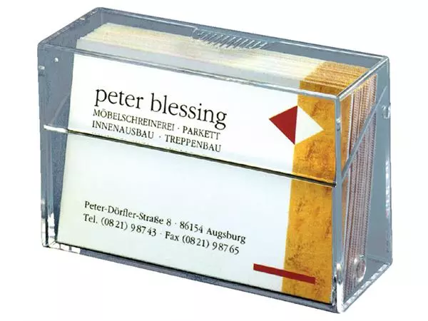 Een Visitekaartbox Sigel VA110 voor 100 kaarten 86x56mm acryl glashelder koop je bij EconOffice