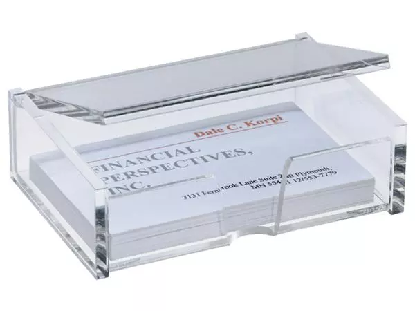 Een Visitekaartbox Sigel VA112 voor 80 kaarten 90x58mm acryl glashelder koop je bij L&N Partners voor Partners B.V.