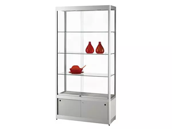 Een Vitrine SDB gpc-o-1000 led zilver 1000x400x2000mm koop je bij Alles voor uw kantoor