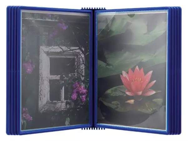 Een Wandelement Flex-O-Frame met 10-tassen blauw koop je bij Van Leeuwen Boeken- en kantoorartikelen