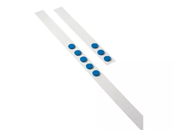 Een Wandlijst Desq 100cm met 5 blauwe magneten 32mm koop je bij MV Kantoortechniek B.V.
