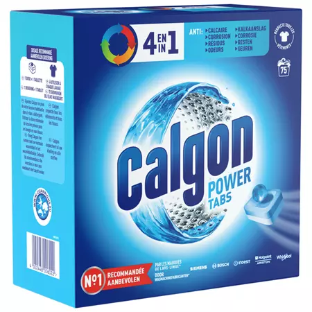 Een Wasmachine reinigingstabletten Calgon 4in1 75 tabs koop je bij KantoorProfi België BV