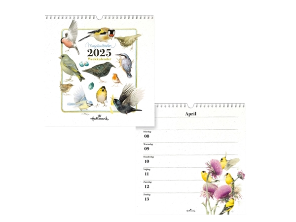 Weekkalender 2025 Hallmark Marjolein Bastin 210x210mm vogels