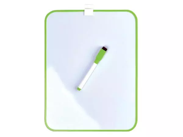 Een Whiteboard Desq 21.5x28cm + marker groen profiel koop je bij EconOffice